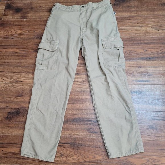 Pants Tyndale Fr Work Pants Mens 33x32 Utility Cargo Khaki